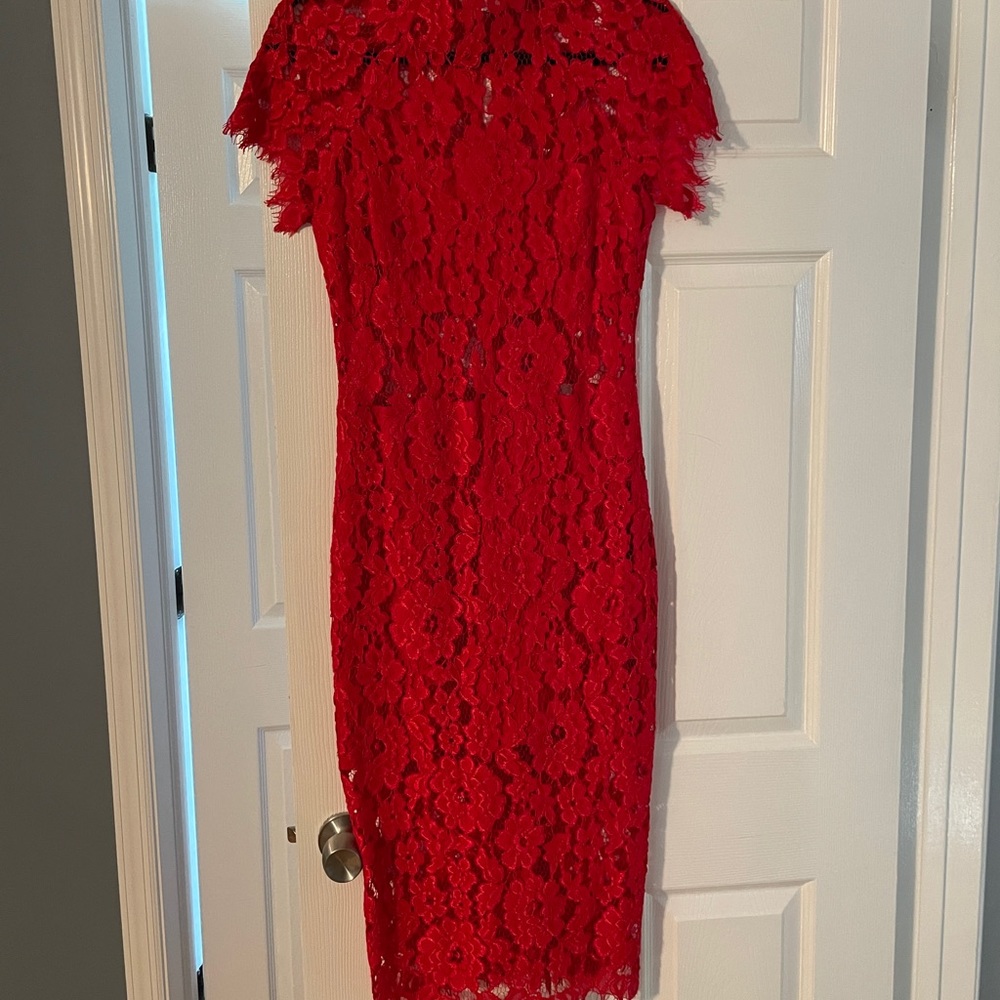Alexis Leona red lace dress